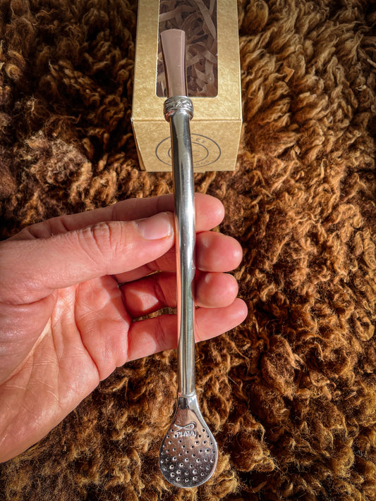 Bombilla Criolla plata y oro